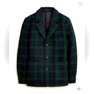 J Crew wool black watch plaid overcoat